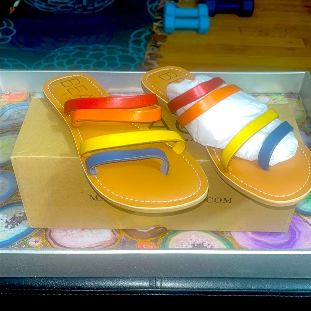 Matisse Red and Orange Sandals Slip-On Minimalist Design